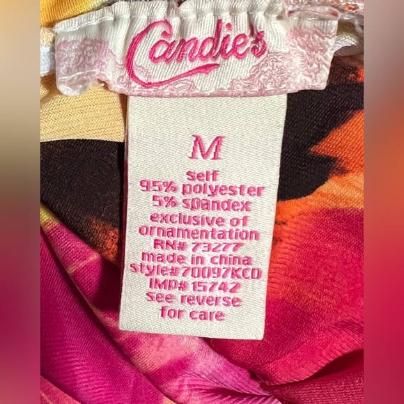 Candie’s Multicolor Sleeveless Long Maxi Dress with Tie Back. Size Medium - Picture 3 of 3